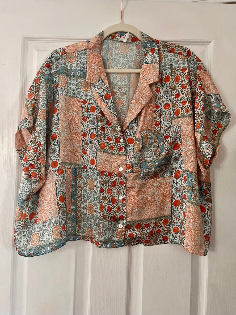 Anthropologie x dRA Los Angeles Silky Floral Button-Up Shirt